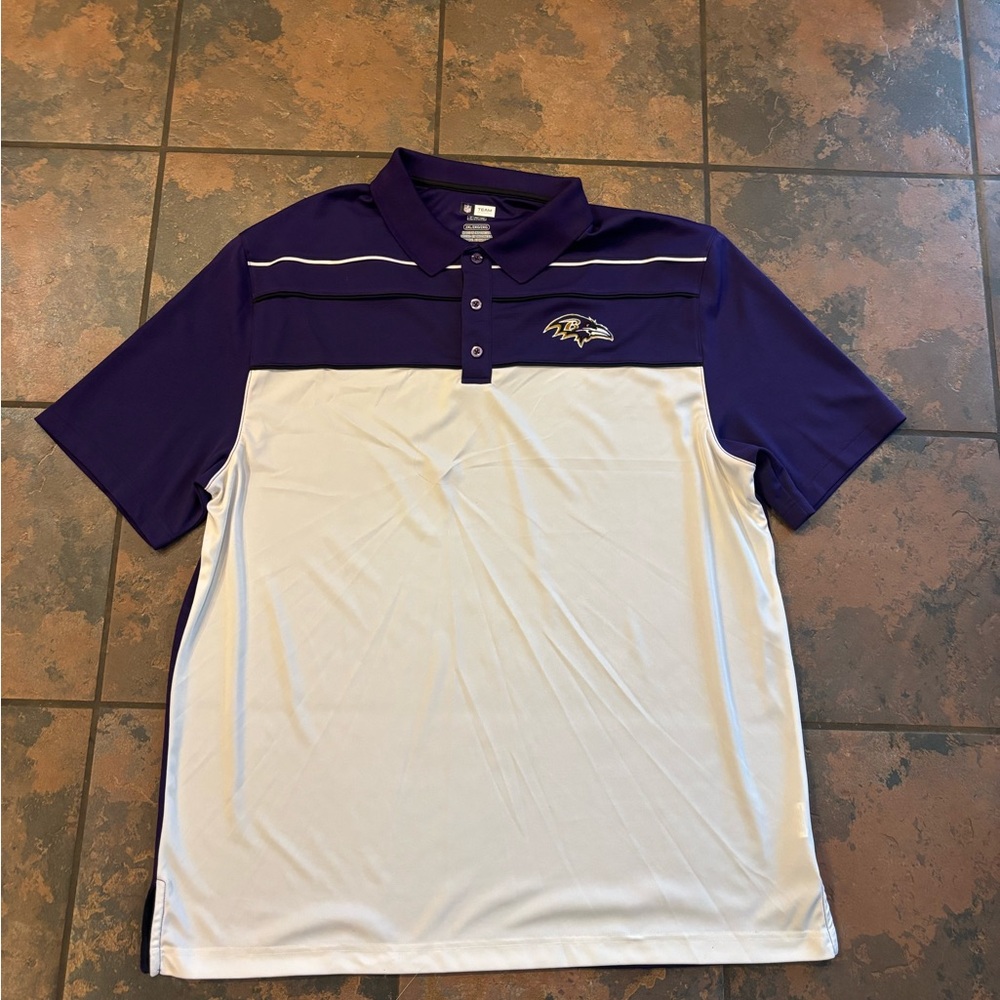 NFL Baltimore Ravens Men's Purple and White Polo Shirt